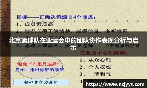 北京篮球队在亚运会中的团队协作表现分析与启示